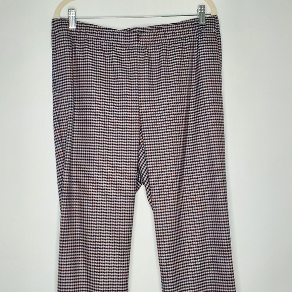 J. Jill Houndstooth Pull-on Pants Size 16 Cuffed Hem Stretch Pockets Office NEW - Picture 3 of 13